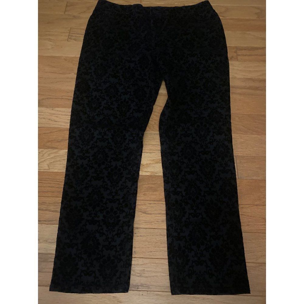 Charter Club, women's black velvet, Lexington Straight high rise jeans size 18